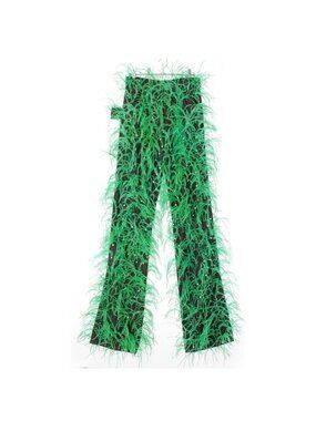 Bottega Veneta Feather Jeans Denim Pants Black Green 36